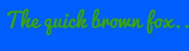 Image with Font Color 38A600 and Background Color 015EFF